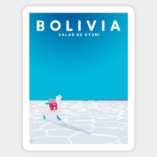 Bolivia Salt Flats Travel Poster Sticker